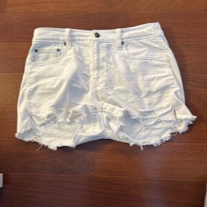 Aerie Cream Jean Shorts